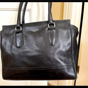 COACH black handbag; gently used for work .